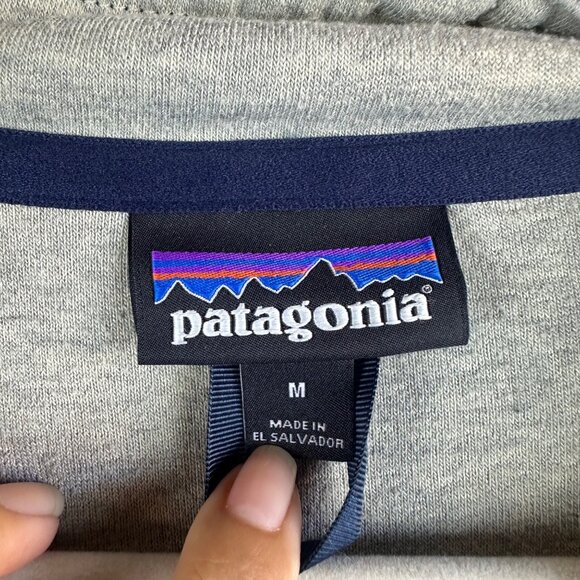 Patagonia Jacket Mens Medium Oatmeal Gray Shearling Zip Camping Outdoors Active - Picture 2 of 12